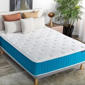 askme king mattress 10 inch hybrid mattress bed in a box,medium firm cooling gel memory foam mattress with individually wrapped pocket coils for motion isolation and pressure relief, certipur-us