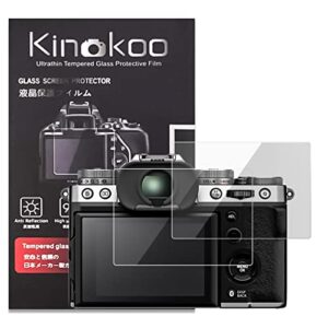 kinokoo xt5 screen protector for fuji xt5 fujifilm x-t5 digital camera - 0.25 mm 9h hardness tempered glass film crystal clear bubble-free/anti-scratch(2 pack)