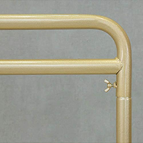 NEOCHY Heavy-Duty Clothes Rail, Movable Double-Pole Hanger, with Non-Slip Foot Pad, Nano, Simple and Stylish, Household Iron Art Rack, Stable and Durable/Golden/100 * 40 * 135Cm