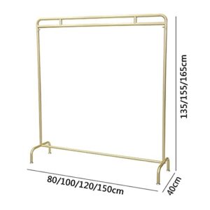 NEOCHY Heavy-Duty Clothes Rail, Movable Double-Pole Hanger, with Non-Slip Foot Pad, Nano, Simple and Stylish, Household Iron Art Rack, Stable and Durable/Golden/100 * 40 * 135Cm