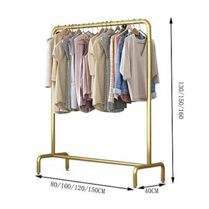 NEOCHY Clothing Display Racks, Iron Heavy-Duty Hangers, Open Bedroom, Balcony Drying Racks, Men's and Women's Display Racks, Saving Space/Golden/150X40X150Cm