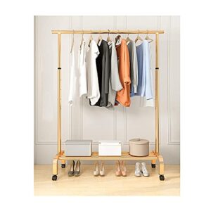 neochy heavy-duty hangers, wrought iron clothing display racks, liftable and movable drying racks, suitable for dormitories, women's clothing stores/golden/100cm