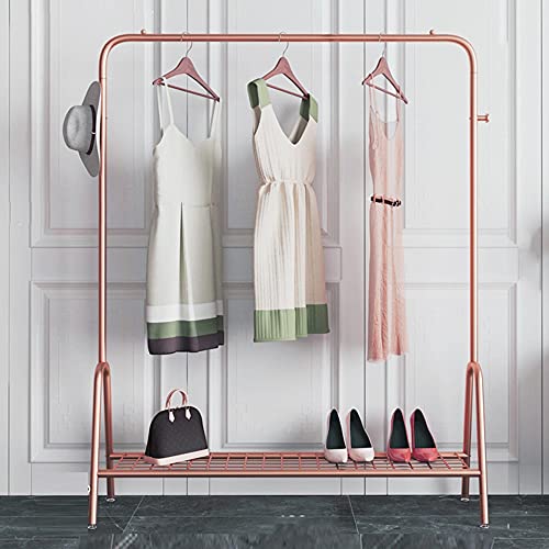 NEOCHY Heavy-Duty Hangers, Carbon Steel Clothing Display Racks, Open Balconies, Cloakroom Drying Racks, Men's and Women's Clothing Store Display Racks/Rose Gold/120Cm