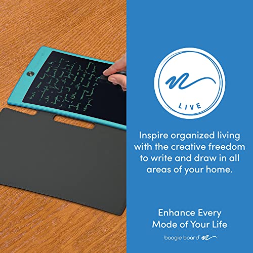 Boogie Board Jot Reusable Writing Tablet for Adults, 8.5" Digital Notebook with Instant Erase, Digital Notepad with Magnets, Note Taking Tablet for Work or School, Blue with Protective Folio