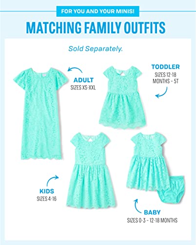 The Children's Place,Family Matching Dresses, Mommy and Me,Girls,Aqua Lace,3T