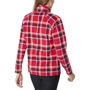 Eddie Bauer Womens Midweight Quarter Zip Fleece Pullover (as1, alpha, x_l, regular, regular, Dark Berry Plaid, X-Large)