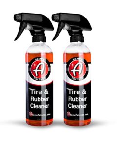 adam's tire & rubber cleaner (2-pack) - removes discoloration from tires quickly - works great on tires, rubber & plastic trim, and rubber floor mats…