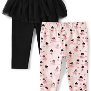 The Children's Place Baby Girl's and Newborn Pull on Pants, Ballerina 2-Pack, 12-18 Months