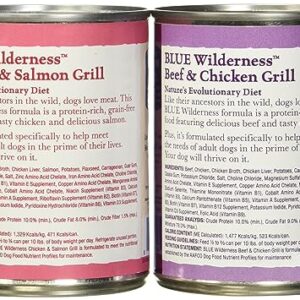 Blue Buffalo Wilderness High Protein Beef and Chicken & Salmon and Chicken Wet Dog Food Variety Pack for Adult Dogs, Grain-Free, 12.5 oz. Cans (6 Pack)