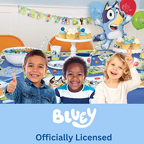 Bluey Birthday Party Supplies For 16 - Bluey Party Supplies | Bluey Party Decorations | Bluey Birthday Decorations | Bluey Decorations For Birthday Party | Plates, Napkins, Cups, Table Cloth & Sticker