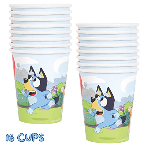 Bluey Birthday Party Supplies For 16 - Bluey Party Supplies | Bluey Party Decorations | Bluey Birthday Decorations | Bluey Decorations For Birthday Party | Plates, Napkins, Cups, Table Cloth & Sticker