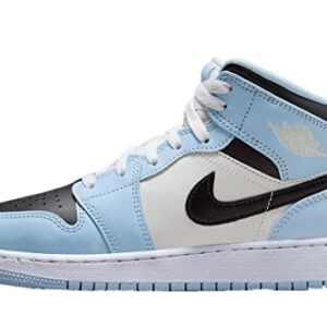 Jordan Nike Kids Air 1 Retro High OG GS Basketball Shoe, White/Vivid Green/Lavender Mis, 4 Big Kid