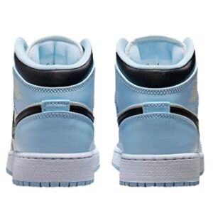 Jordan Nike Kids Air 1 Retro High OG GS Basketball Shoe, White/Vivid Green/Lavender Mis, 4 Big Kid