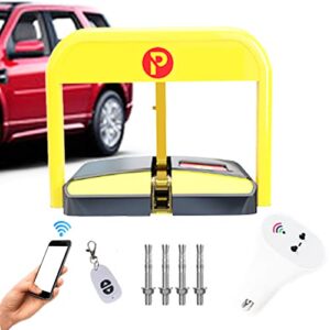 BEESOM Parking Space Lock, 50M Remote Controller Electronic Private Parking Space Lock Parking Space Saver Lock Automatic Barrier Alarmed Carport Tool