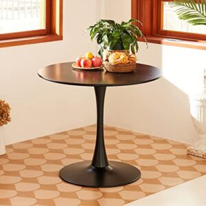 VONLUCE Round Dining Table, 36 Inch Tulip Table with MDF Top and Steel Base, Small Pedestal Table for Dining Room Kitchen Living Room More, Modern Bistro Table Kitchen Table with 220lb Capacity, Black