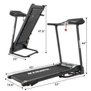 HYPATA Treadmill 300 lb Capacity,Max 2.5 HP Folding Treadmills for Running and Walking Jogging Exercise with 12 Preset Programs, Easy Assembly for Home Use