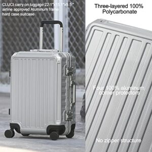 CLUCI Carry On Luggage 100% PC No Zipper Suitcase Aluminum Frame Hard Case Suitcase Luggage With TSA Lock,20" Carry-On