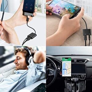 USB C to 3.5mm Headphone and Charger Adapter,2 in 1 USB C to Aux Audio Jack with PD Fast Charging Dongle Cable Cord,Compatible with Galaxy S22/S21/S20/S20+ Ultra,Note 20/10,Pixel 6/5/4/3 XL(Black)