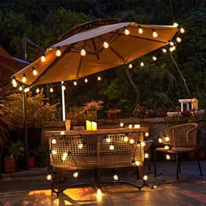 Mlambert 50Ft LED Outdoor String Lights G40 Globe Dimmable, Waterproof Hanging Patio Lights with 27 Warm White Shatterproof Bulbs(2 Spare) for Yard, Garden, Bistro, Porch, Cafe-Black Wire