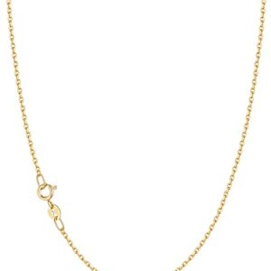 Jewlpire 18k Over Gold Chain Necklace for Women Girls, 1.2mm Cable Chain Gold Chain for Women Sturdy & Shiny Women's Chain Necklaces, 18 Inches