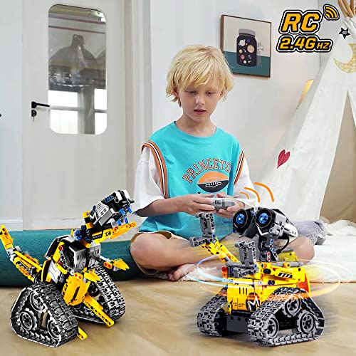 HOGOKIDS Robot Building Toys for Kids - 3 in 1 Remote & APP Controlled Building Set | RC Wall Robot/Engineer Robot/Mech Dinosaur STEM Toys Gift for Boys Girls Age 6 7 8 9 10 11 12+ Year Old (520 Pcs)