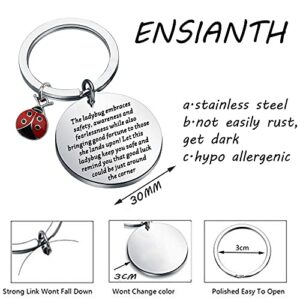 ENSIANTH Ladybug Keychian Good Luck Ladybug Keychain Insect Lover Gift Animal Researchers Jewelry Beetle Ladybug Gift Best Friend Gift (Ladybug Key)