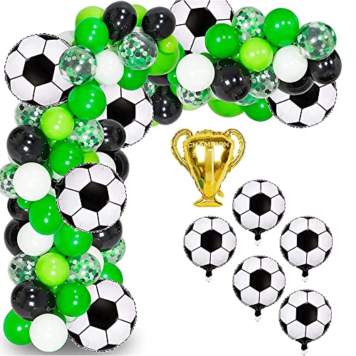 SyceePool Soccer Balloons Arch Garland Kit,111 Pcs Ballon for Soccer Theme Party Decoration,Soccer World Cup Balloons with Dot Glue,Tying Tool,2022 World Cup Decoration