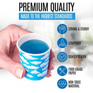 300 Ct 3 oz. Small Ecofriendly Disposable Paper Cups for Bathroom, Espresso Cups, with Ecofriendly Wooden Cup Holder and Biodegradable Small Bathroom Trashbags, Mouthwash Cups