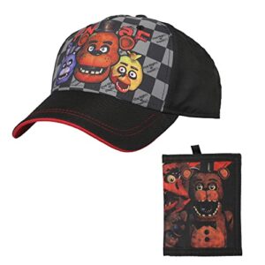 five nights at freddy's animatronic characters youth baseball cap & wallet set multicolored