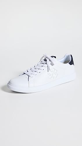 Tory Burch Women's Logo Howell Court Sneakers, White/Perfect Navy, 11 Medium US