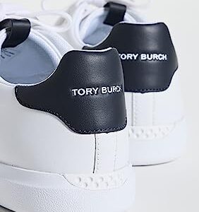 Tory Burch Women's Logo Howell Court Sneakers, White/Perfect Navy, 11 Medium US