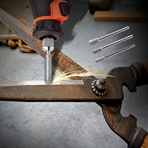 yuentoen 8Pcs Chainsaw Sharpening Attachment Kit with Angle Guide and Diamond Burr Grinding Stone Files Blade Teeth Sharpener Set, Drill Power Tool Accessories