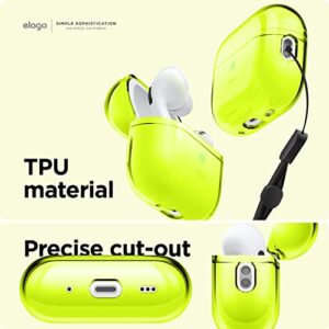 elago Compatible with AirPods Pro 2nd Generation Case Clear Cover - Compatible with AirPods Pro 2 Case, Protective Case Cover, Shockproof, Wireless Charging, Reduced Yellowing [Neon Yellow]