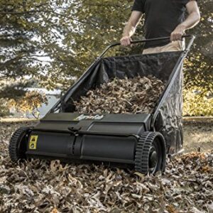 Karcher S 4 Twin Walk-Behind Outdoor Hand Push Floor Sweeper - 5.25 Gallon Capacity, 26.8" Sweeping Width, Sweeps 26,000 Square Feet/Hour & Agri-Fab 45-0218 26-Inch Push Lawn Sweeper, 26 Inches, Black