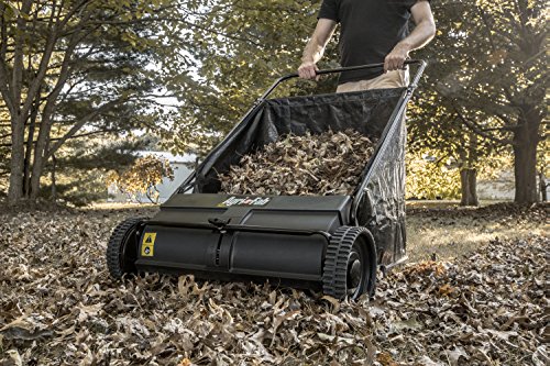 Karcher S 4 Twin Walk-Behind Outdoor Hand Push Floor Sweeper - 5.25 Gallon Capacity, 26.8" Sweeping Width, Sweeps 26,000 Square Feet/Hour & Agri-Fab 45-0218 26-Inch Push Lawn Sweeper, 26 Inches, Black