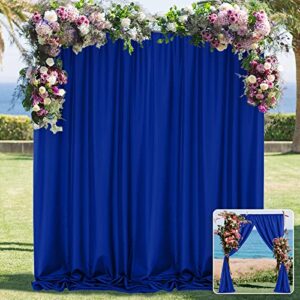 10ft x 10ft royal blue backdrop curtains for party stage wedding ceremony light filtering curtains photography backdrop for baby showers rod pocket home sliding door decoration, 5ft x 10ft, 2 panels