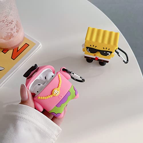 [2Pack] Compatible with Airpod Case,AirPods 1/2 Cartoon Character Case 3D Cartoon Funny for Silicone Switch Case with Keychain for Boys Women Men
