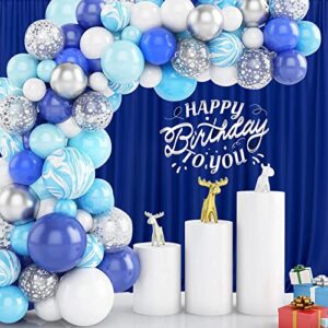 10ft x 10ft Royal Blue Backdrop Curtains for Party Stage Wedding Ceremony Light Filtering Curtains Photography Backdrop for Baby Showers Rod Pocket Home Sliding Door Decoration, 5ft x 10ft, 2 Panels