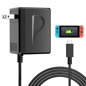 charger for nintendo switch,oled charger compatible with nintendo switch/switch lite/switch dock, fast travel charger with 5ft type-c cable for samsung galaxy s9 and support tv mode