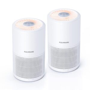 air purifiers for bedroom, fulminare h13 small air purifiers for home pets with hepa air filter, quiet air cleaner with night light, remove 99.97% 0.01 microns dust, smoke, pollen
