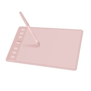 2023 huion inspiroy 2 small drawing tablet with scroll wheel 6 customized keys battery-free stylus for digital art, design, sketch, 6x4inch graphics tablet works with mac, pc & mobile, pink