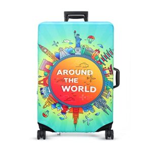 kyku printed luggage cover xlarge travel suitcases covers fit 29 30 31 32 inch
