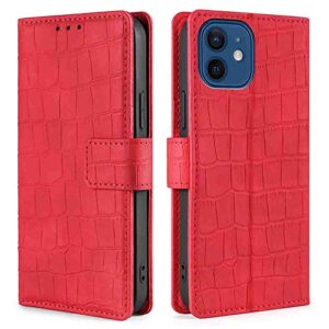 cyr-guard phone cover wallet folio case for oppo realme 7 pro, premium pu leather slim fit cover for realme 7 pro, unique design, red