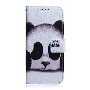 MojieRy Phone Cover Wallet Folio Case for INFINIX Smart 5 {Ver.2}, Premium PU Leather Slim Fit Cover, 2 Card Slots, Nice Cover, Panda