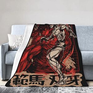 baki the grappler ultra-soft micro fleece blanket super soft throw blanket flannel fleece blanket for couch bed sofa travelling camping 80"x60"