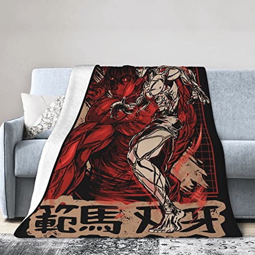 Baki The Grappler Ultra-Soft Micro Fleece Blanket Super Soft Throw Blanket Flannel Fleece Blanket for Couch Bed Sofa Travelling Camping 80"x60"