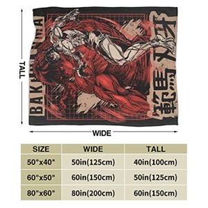 Baki The Grappler Ultra-Soft Micro Fleece Blanket Super Soft Throw Blanket Flannel Fleece Blanket for Couch Bed Sofa Travelling Camping 80"x60"