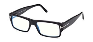 tom ford ft 5835-b blue block shiny black 54/17/145 men eyewear frame