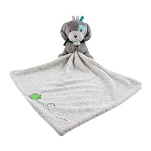 cute dog security blanket for newborn baby boy girl 0-36 months, unisex soft deer soothing blanket elephant baby towel baby blanket with stuffed animal, 11.6 x 11.6 inch