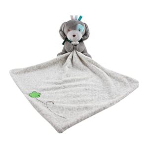 Cute Dog Security Blanket for Newborn Baby Boy Girl 0-36 Months, Unisex Soft Deer Soothing Blanket Elephant Baby Towel Baby Blanket with Stuffed Animal, 11.6 x 11.6 Inch